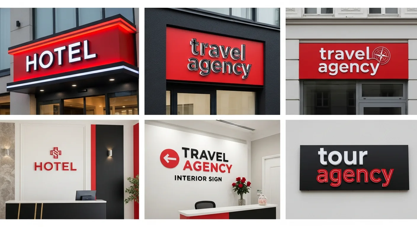 hospitality and travel signs